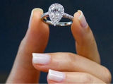 Boutique NEW Women's 3Ct Rhodium S925 Pear Halo‎ Teardrop Engagement Ring, Size 7 Photo 0