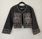 Soft Surroundings Black Embroidered Mandala Bolero Manda Cropped Jacket Sz L Photo 0