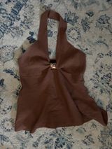 Brown going out top with gold piece Photo 0