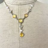 Vintage Avon silver tone yellow butterfly necklace Photo 0