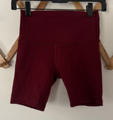 Lululemon Bike Shorts Deep Red Burgundy Size 4 Photo 0
