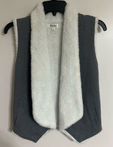Mudd Women's Juniors Sleeveless Vest Size 10 Gray with White Fleece Lining Photo 0