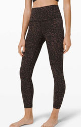 Lululemon Align Pants II 25" Wild Thing Camo Brown Earth Multi Yoga Size 4 Photo 0