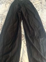 Source Unknown Black Wide Leg Seam-Detail Pants Photo 0