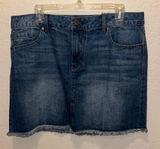 1822 Denim NEW Denim Blue Jean Skirt NWT Frayed Hem Mini Short Photo 0
