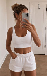 Brandy Melville Lydia White Thick Cotton Tank Top Photo 0