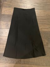 New With Tags JCrew Black Satin Midi Slip Skirt Sz S Photo 0