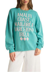 Z‎ SUPPLY Womens Sunday Destination Sweatshirt in Cabana Green Size Med Photo 0