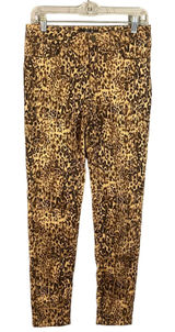 Earl Jean Tan Leopard Animal Print Skinny Ankle Classic Jeans Women Sz 6 Photo 0