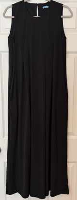 J. McLaughlin Maxi‎ Dress S Black Catalina Cloth Sleeveless Pockets Minimalist Photo 0