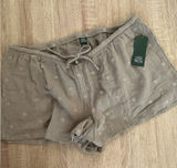 Wild Fable dark taupe linen shorts with small floral design Photo 0
