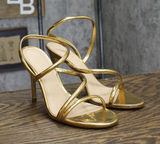 Arezzo Womens Mikayla High Stiletto Dress Sandal Gold Yellow 9.5M Photo 0