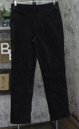 Denim & Co. Tall Stretch Velvet Straight Leg Pull On Pants A662789 Black M Tall Photo 0