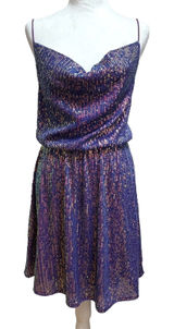 SheIn NWOT Sequin Cowl Neck Sleeveless Dress Womens S Lavender Glam Retro Hoco‎ Event Photo 0