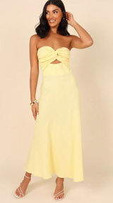 Petal and Pup Rosetta Maxi Dress in Lemon Size 12 NWT Photo 0