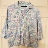 Lauren Ralph Lauren Paisley‎ Pajama Top Blue Pink Cotton Viscose LN91780 Mens M Photo 0