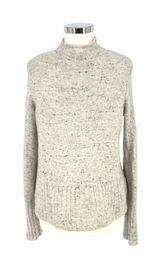 Madewell Donegal Inland Mock Neck Sweater coziest Yarn Speckled Cream Size Large Photo 0