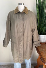 Vintage Barn Coat Corduroy‎ Collar Plaid Lining Size 12 Photo 0