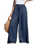 Cupshe Summer Lovin' Wide Leg High Rise Coverup Pants Blue Medium Photo 0