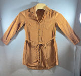 480 | Lucky‎ Brand Womens Small Corduroy Tie Waist Shirt Dress Tobacco Brown Photo 0