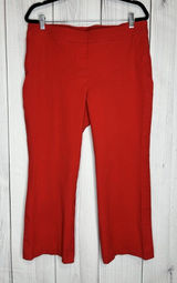 SPANX Pants Womens Sz XL (36x24) Red Polished Kick Flare Cropped Pull On 20367Q Photo 0