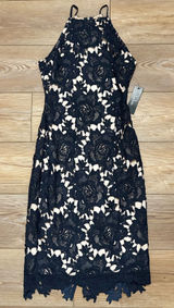 Lulus Love Poem Navy Blue Lace Halter Dress Nude Lining JMD6353 Womens XS NEW Photo 0
