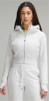 Lululemon Scuba Full-Zip Cropped Hoodie Gray Athletic Workout Photo 0
