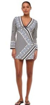 Abercrombie & Fitch Size MT Strips Floral Print Deep V Neck Mini Dress Photo 0