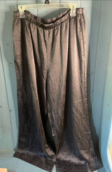 Banana Republic Wide-Leg Satin Women’s Pants in Charcoal Gray | Size XL Photo 0