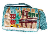 Viral TJMaxx NYC Beaded Shoulder Bag Statue Liberty Taxi Skyline Turquoise NWT Photo 0