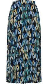 NIC+ZOE Blue Multi Abstract Geometric Pleated Maxi Skirt XL F241726 NWT Photo 0