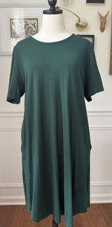 Universal Standard Tshirt Dress Pockets Emerald Green XS 12 10 Photo 0