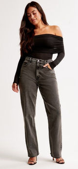 Abercrombie‎ and Fitch The 90s Straight Ultra High Rise Curve Love Size 25 / 0 Photo 0