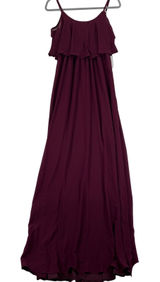 Show Me Your Mumu Caitlin Ruffle Maxi Dress XS Burgundy Merlot Sleeveless Photo 0