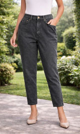Liz Claiborne Womens Denim Jeans 10 Petite Black Classic High Rise Photo 0
