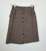 Downeast Plaid Tweed A-Line Skirt Preppy Academia Poetcore Literary Chic Small Photo 0