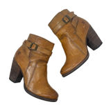 Frye Patty‎ Riding Bootie Brown Leather Harness Ankle Boots Heel Womens 7.5M Photo 0