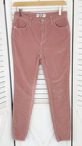 We The Free Free People Raw Hem Corduroy Ankle Skinny Pants‎ Dusty Rose Pink 27 Photo 0
