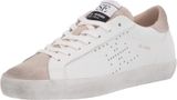Sam Edelman Aubrie Sneakers Suede Leather Lace Up Perforated White Greige 7.5M Photo 0