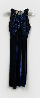 VTG BLONDIE and ME EVENING, Size 9/10,‎ Blue Sparkle/Lined Dress w/Sequins. Mesh Photo 0