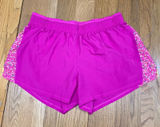 Nike Dri-FIT Women‎ Running Shorts Magenta Pink Floral Splatter Size Large Photo 0