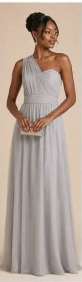Birdy Grey Christina Convertible Bridesmaid Dress Silver Tulle Maxi Size‎ Large Photo 0