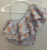 Abercrombie & Fitch Asymmetrical One Shoulder Floral Top Size XS NWT Photo 0