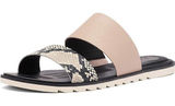 Sorel Ella II Slide Sandals Mauve Vapor‎ Snake Flat Two Strap Size 9 Photo 0