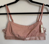 NWT AERIE Sz M Square Neck Strappy Lace Up Unlined Adjustable Bra Ballerina Pink Photo 0