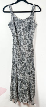 Vintage‎ y2k 2000s Fairy Midi Dress Sz 6 Black Lace Fairycore Wedding Guest Photo 0
