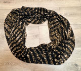 Calvin Klein Infinity Scarf Leopard Print Black Gold Cheetah Zebra Stripes Photo 0