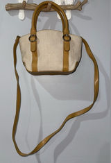 Fossil Small Woven Hand‎ Bag Cream and Tan Sunday Best Crossbody M Photo 0