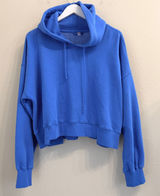 FP Movement Women's Undefeated Hoodie‎ Sweatshirt Size XS Blue Cropped Photo 0
