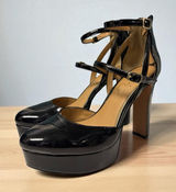 Jessica Simpson Platform Chunky Heel Shoe Double Ankle Straps Black Women's 7 Photo 0